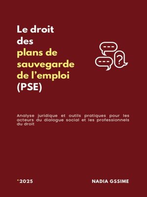 cover image of Le droit des plans de sauvegarde de l'emploi (PSE)